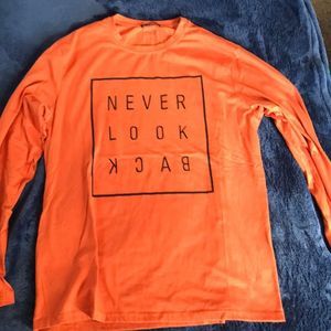 Orange “NEVER LOOK BACK” T-Shirt